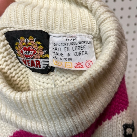 Retro Patterned Pullover Sweater Ladies Size M - Picture 3 of 3